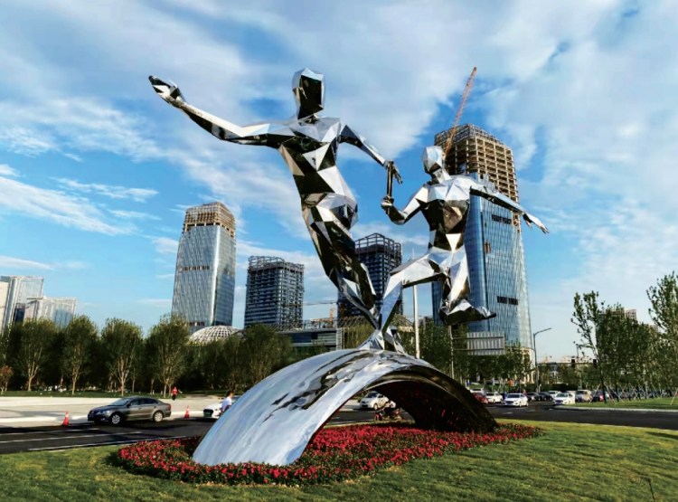 Xi ‘an Olympic Sports Center sports theme stainless steel section&nbsp;sculpture